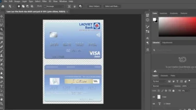 Laos Lao Viet Visa Card PSD Template