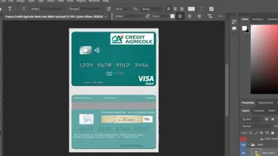 France Credit Agricole Bank visa debit card Templates