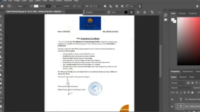 abriab mining company Job Experience Certificate Letter PSD Templates