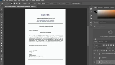 Ineuron Company Experience Certificate PSD Template