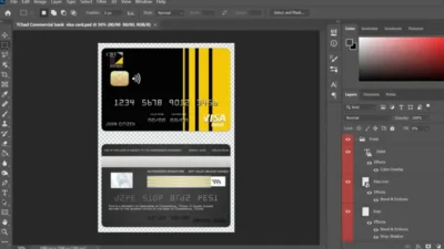 Chad Commercial Bank visa Card PSD Template
