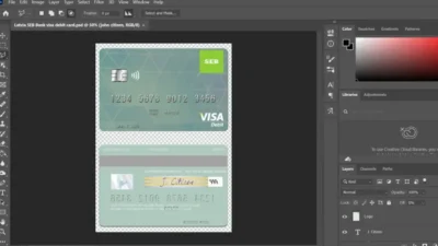 Latvia SEB Bank Visa Card PSD Template