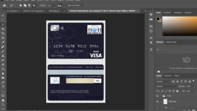 Bhutan Bank of Bhutan visa card debit card Template in PSD Format