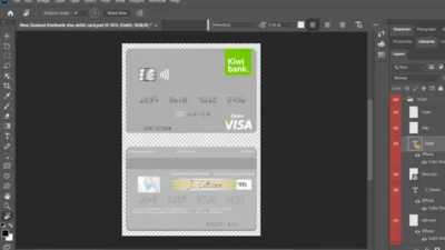 New Zealand Kiwibank visa debit card Templates