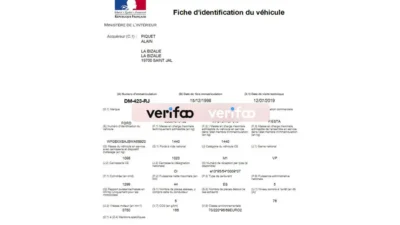 France Car Title PDF Template