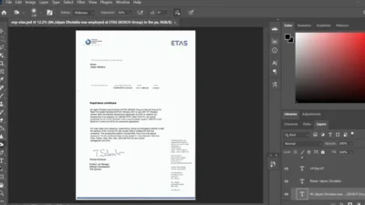Fake Etas company Experience Certificate PSD Template