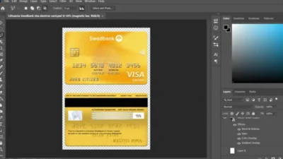 Lithuania Swedbank Visa Elrctron Card PSD Template