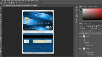 Laos Joint Development Bank JDB Visa Classic Card PSD Template