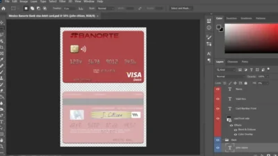 Mexico Banorte Bank Visa Debit Card PSD Template