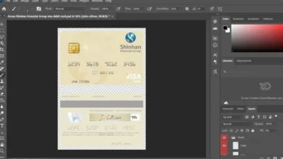 South Korea Shinhan Financial Group Visa Debit Card PSD Template