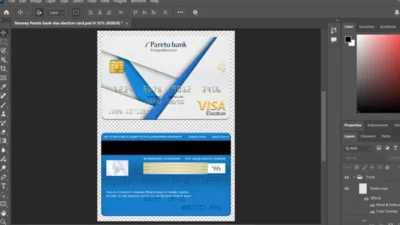 Editable Norway Pareto bank visa electron card Templates