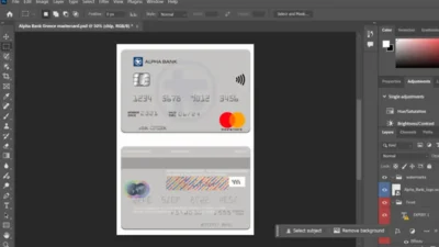 Editable Greece Alpha bank mastercard credit card Templates in PSD Format