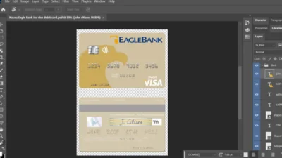 Nauru Eagle Bank Inc visa debit card PSD Template
