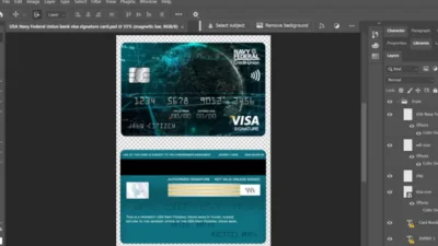 USA Navy Federal Union bank visa signature card PSD Template