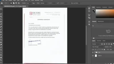 Fake Dejure Legaltech Company Experience Certificate PSD Template