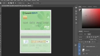 Romania Garanti BBVA Visa Debit Card PSD Template
