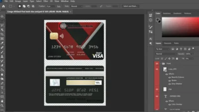 Congo Afriland First Bank Visa Credit Card PSD Template