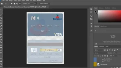 Venezuela Banesco Banco Universal Visa Debit Card PSD Template