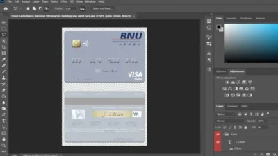 Timor Leste Banco Nacional Ultramarino Building Visa Debit Card PSD Template