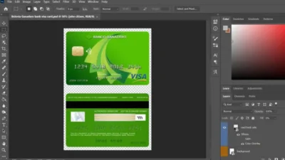 Bolivia Ganadero Bank Visa Card PSD Template