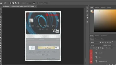 Japan Chiba Bank Visa Card PSD Template