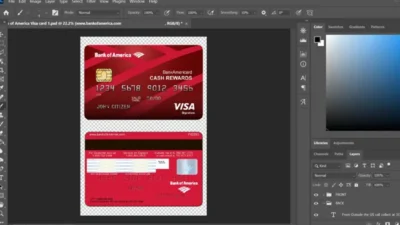 USA Bank Of America Visa Card PSD Template