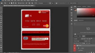 Djibouti Central Bank Of Djibouti MasterCard Template In PSD Format