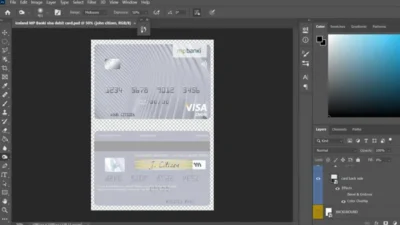 Iceland MP Banki Visa Card PSD Template