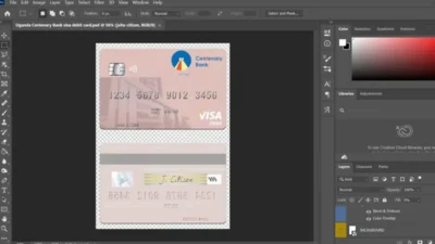 Uganda Centenary Bank Visa Debit Card PSD Template