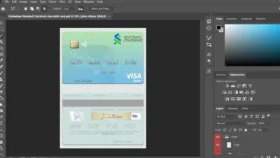 Zimbabwe Standard Chartered Visa Debit Credit Card PSD Template
