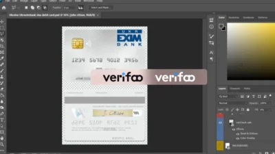 Ukraine Ukreximbank Visa Debit Card PSD Template