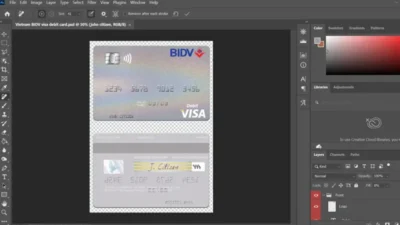 Vietnam BIDV Visa Debit Card PSD Template