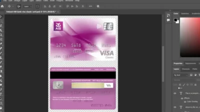 Ireland AIB bank Visa classic Card PSD Template