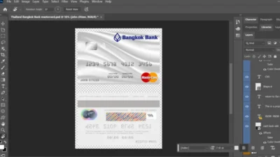 Thailand Bangkok Bank mastercard PSD Template