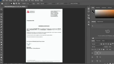 Fake Cushman Wakefield Company Experience Certificate PSD Template