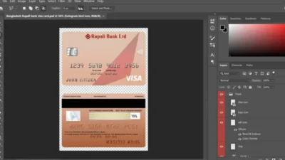 Bangladesh Rupali Bank Visa Card PSD Template