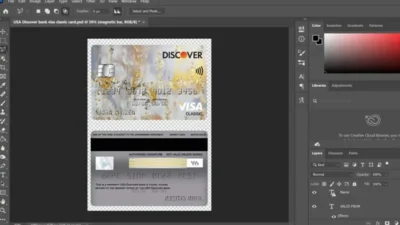 USA Discover Bank Visa Classic Card PSD Template