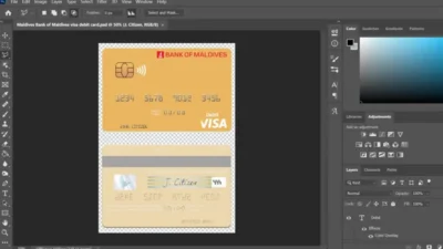 Maldives Bank Of Maldives Visa Credit Card PSD Template