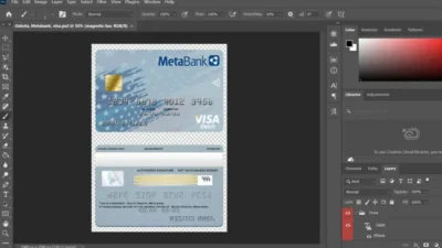USA South Dakota Metabank Visa card PSD Template