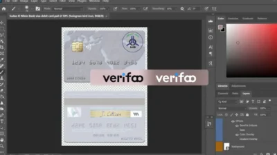 Sudan El Nilein Bank Visa Debit Card PSD Template