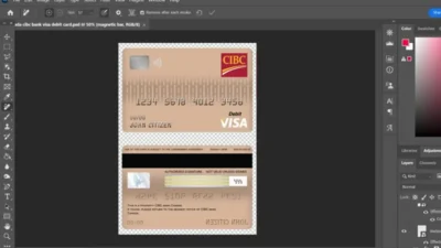Canada CIBC Bank Visa Card Debit Card PSD Template