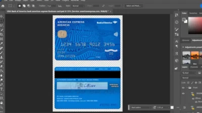 USA Bank of America bank american express Business card Template