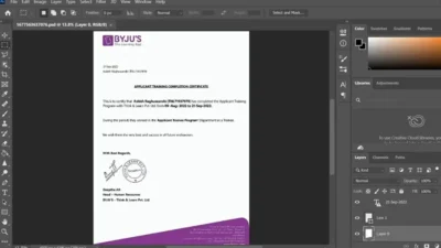 Byjus The Learning App Company Experience Certificate PSD Template