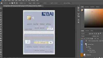 Portugal Banco BAI Europa Visa Debit Card PSD Template