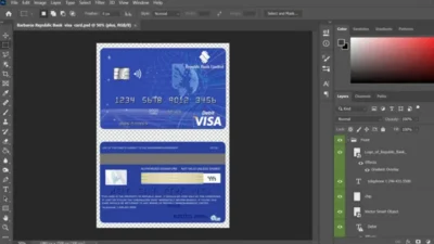 Barbados Republic Bank Visa Card PSD Template