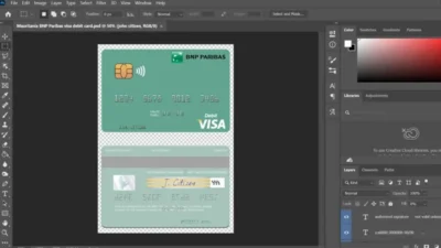 Mauritania BNP Paribas Visa Debit Card PSD Template