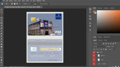 Somalia Amal Bank Visa Debit Card PSD Template