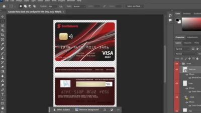 Canada Nova bank visa card PSD Template