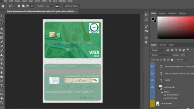 Guinea Bissau Banco Da Uniao Visa Card PSD Template