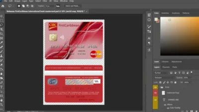 Bahamas First Caribbean Bank MasterCard Credit Card PSD Template